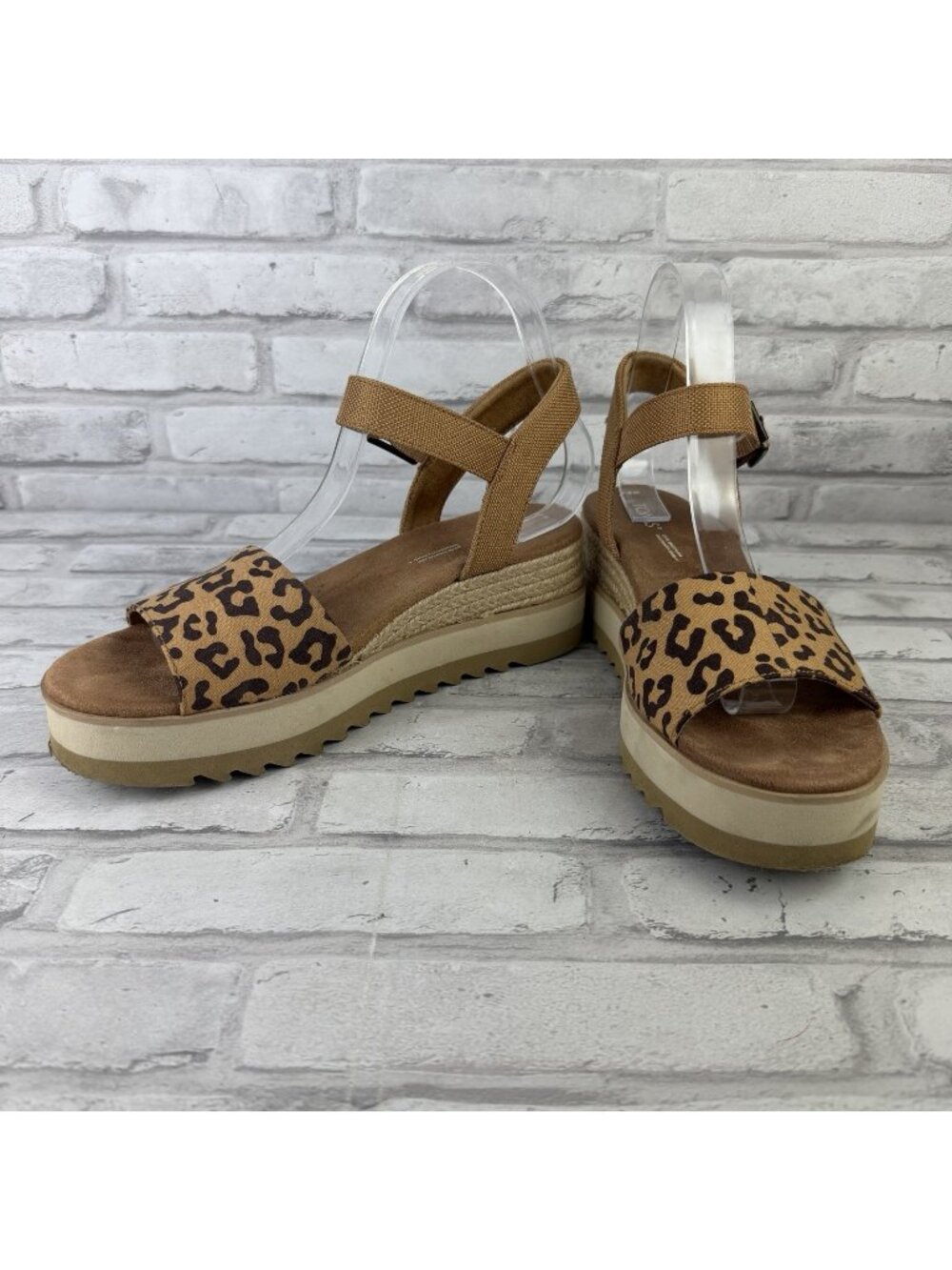 TOMS Platform Sandals Brown & Cheetah Print W8.5 Women’s